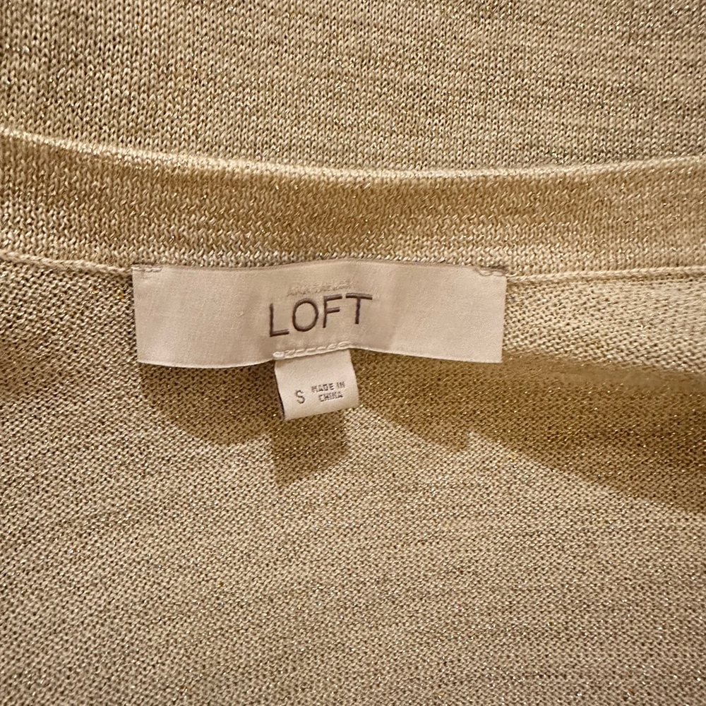LOFT Lightweight Sparkly Cardigan S FREE SHIP - Picture 4 of 5